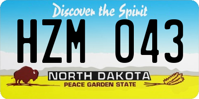 ND license plate HZM043