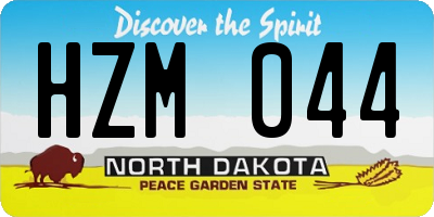 ND license plate HZM044