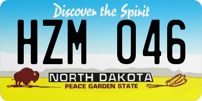ND license plate HZM046