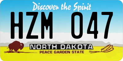 ND license plate HZM047