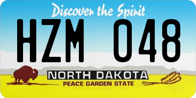 ND license plate HZM048