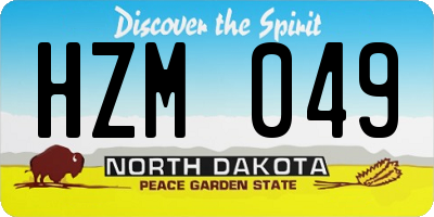 ND license plate HZM049
