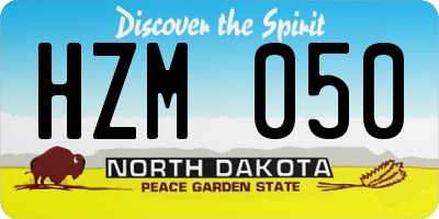 ND license plate HZM050