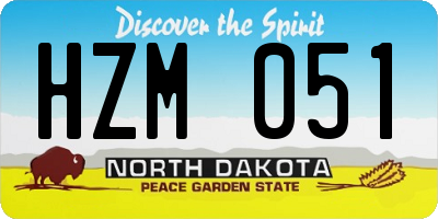 ND license plate HZM051