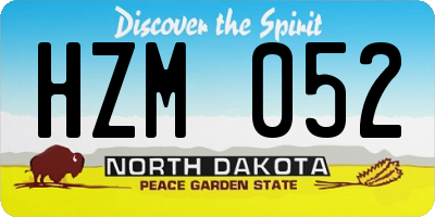 ND license plate HZM052