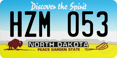 ND license plate HZM053