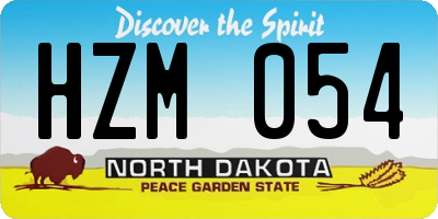 ND license plate HZM054