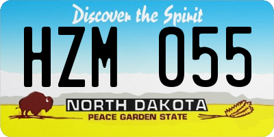 ND license plate HZM055