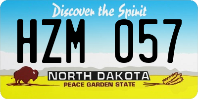 ND license plate HZM057