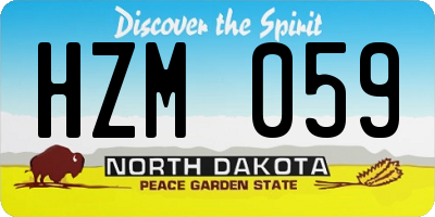 ND license plate HZM059