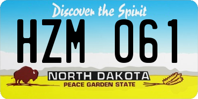 ND license plate HZM061