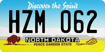 ND license plate HZM062