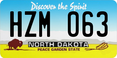 ND license plate HZM063