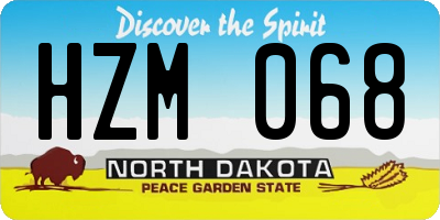 ND license plate HZM068