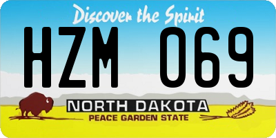 ND license plate HZM069