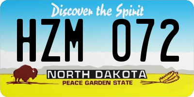 ND license plate HZM072