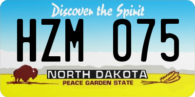 ND license plate HZM075