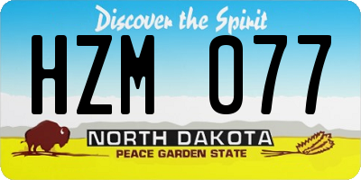 ND license plate HZM077