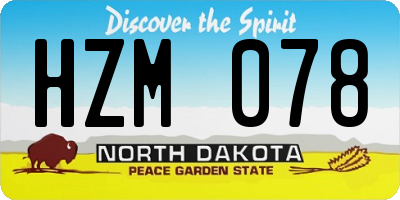 ND license plate HZM078