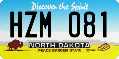 ND license plate HZM081