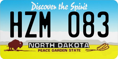 ND license plate HZM083