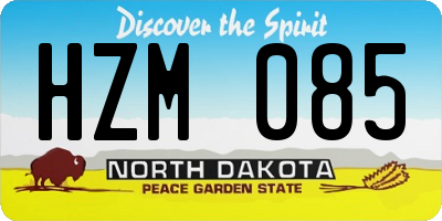 ND license plate HZM085