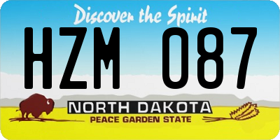 ND license plate HZM087