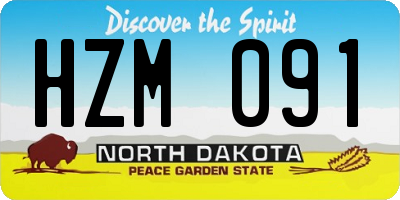 ND license plate HZM091