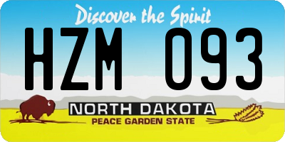 ND license plate HZM093