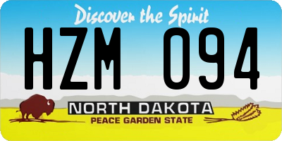 ND license plate HZM094
