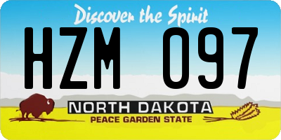 ND license plate HZM097
