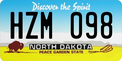 ND license plate HZM098