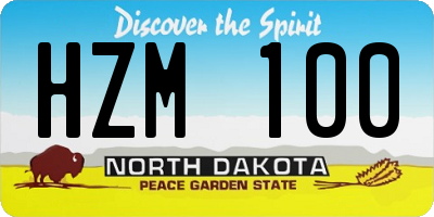 ND license plate HZM100
