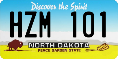 ND license plate HZM101