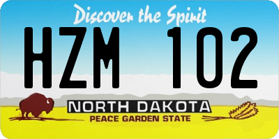 ND license plate HZM102