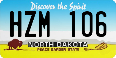 ND license plate HZM106
