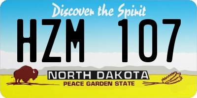 ND license plate HZM107