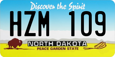 ND license plate HZM109
