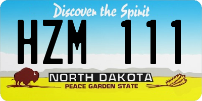 ND license plate HZM111