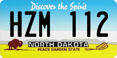 ND license plate HZM112