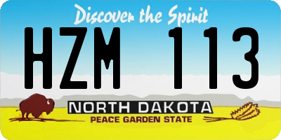 ND license plate HZM113