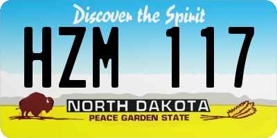 ND license plate HZM117