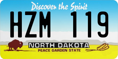 ND license plate HZM119