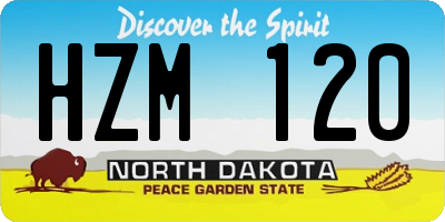 ND license plate HZM120