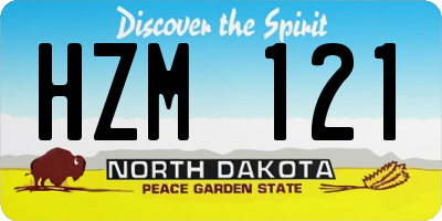 ND license plate HZM121