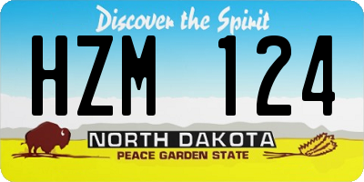 ND license plate HZM124
