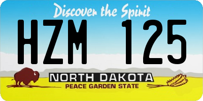 ND license plate HZM125