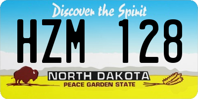 ND license plate HZM128