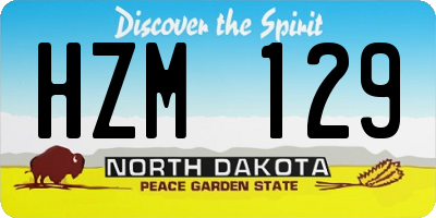 ND license plate HZM129