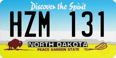 ND license plate HZM131